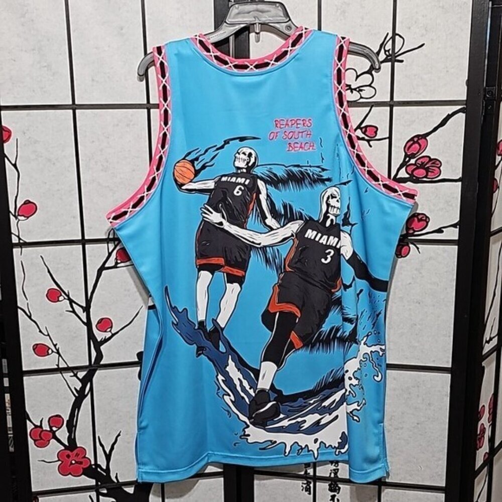 Miami Heat Brand X Jersey Dwyane Wade LeBron James Size XL New - Picture 10 of 10